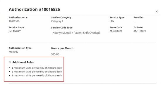 Partial image of the Authorization page showing Additional Rules highlighted at lower left